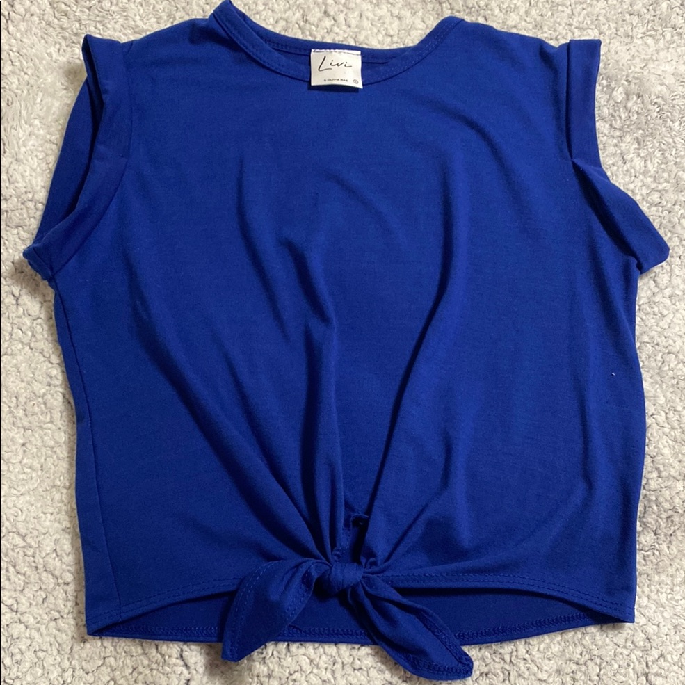 Livi Women's Blue Tie-Front Top